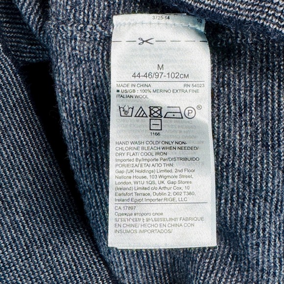 Banana‎ Republic Italian Merino Wool Sweater Navy Heather Medium - Picture 4 of 8